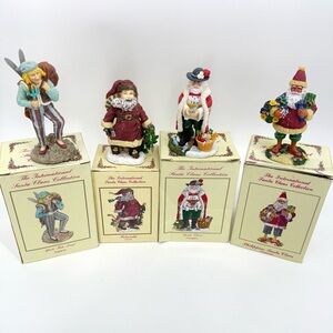 Lot 4 Vintage The International Santa Claus Collection Ceramic Figurines